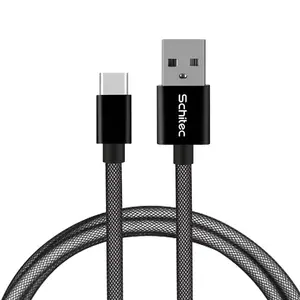 Renkli 1M/2M USB-A usb-c balık ağı örgülü kablo hızlı şarj C tipi Sync USB kablosu cep telefonu için