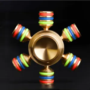 Nuevo diseño de alta calidad metal Fidget mano Spinner seis acorralado Fidget Spinner aliviar la presión Fidget Spinner