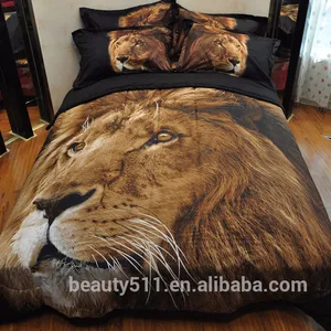 炎热夏季动物床上用品套装豹狮马3D 4ps套装印花空调漂亮床单BS64