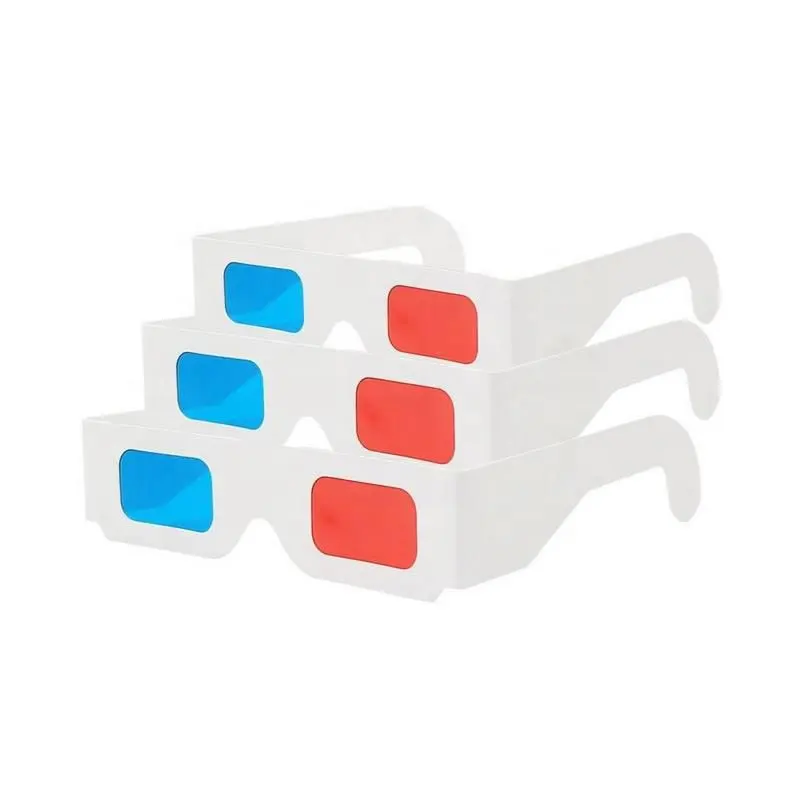 Kustom 3D Kertas Kacamata Merah Kertas Biru Kacamata Tanpa LOGO
