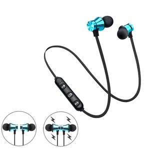 Magnetic Earphone Tahan Air Olahraga Headphone 4.2 dengan Build-In Mic Headphone Nirkabel Headset