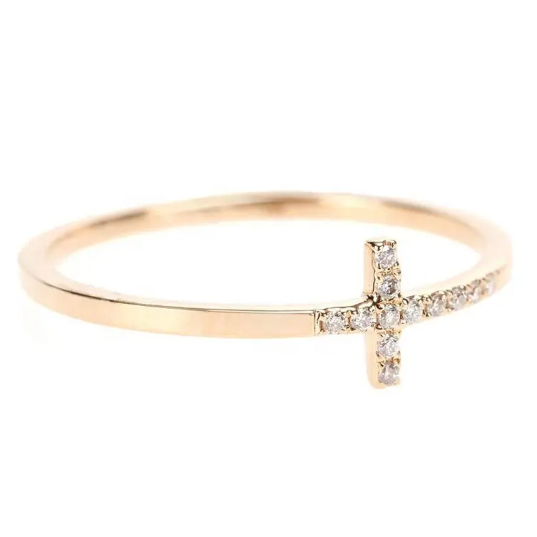 Bague en croix em, bijou à la mode avec CZ, nouvelle collection Gemnel 2019