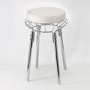 Blanco de forma redonda de Metal Bar taburete silla alta - Product Image 1