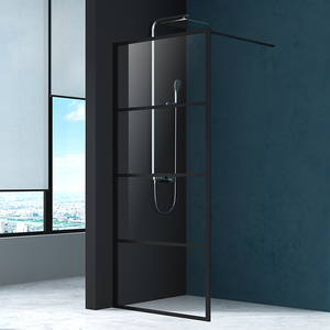 Australia Standard <strong>Black</strong> Walk in Glass Bath <strong>Shower</strong> <strong>Screen</strong> - Product Image 4
