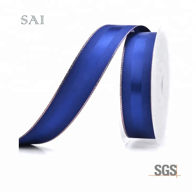 Bán buôn Cao Chất Lượng Màu Sắc Rắn Grosgrain Hồng Vàng Cạnh Satin Ribbon