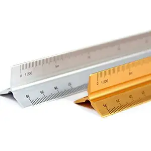 12 Inch 30cm Laser Etched Anodized Color Aluminum Triangular Scale Ruler für Engineering Architectural Mechanical Drafting