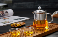 Théière en verre avec infuseur, service à thé, bouilloire sûre, vente en gros, 1 pièce