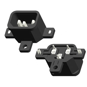 3 pines 16A 250V HUACONN IEC60320 C14 conector entrada CA toma de corriente con guía única y <span class=keywords><strong>Pilar</strong></span> fijo para electrodomésticos - Product Image 1
