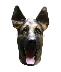 Alsatian เยอรมัน Shepherd สุนัขตำรวจหน้ากากฮาโลวีนเครื่องแต่งกาย Gag