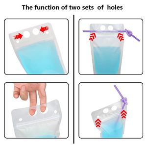plástico bolsas de bebida resistente de <span class=keywords><strong>mano</strong></span> helado translúcido Reclosable Stand-up bolsa inferior de <span class=keywords><strong>2</strong></span>,4" fuelle - Product Image 4