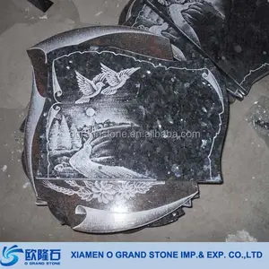 Tombstone Hỏa Táng Hiện Đại Bia Mộ Blue Pearl Granite Phẳng Bia Mộ