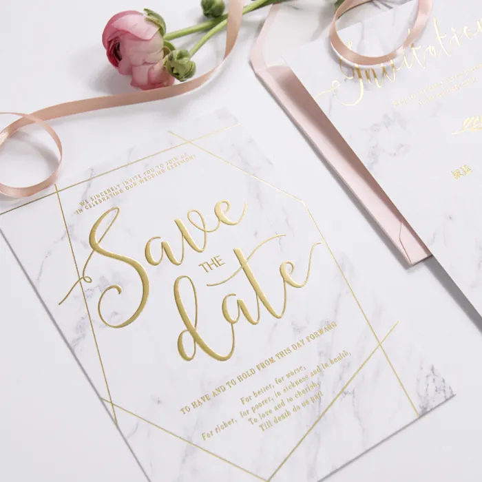 Cartão de papel em envelope para casamento, impressão personalizada de mármore de luxo, cartão de papel em relevo, fabricante de envelope para convite de casamento chinês