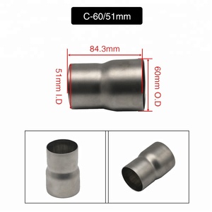Adaptateur universel pour tuyau d'échappement de <span class=keywords><strong>moto</strong></span> en acier doux de 60 mm à 51 mm à 38 mm pour convertisseur réducteur connecteur <span class=keywords><strong>tube</strong></span> - Product Image 5