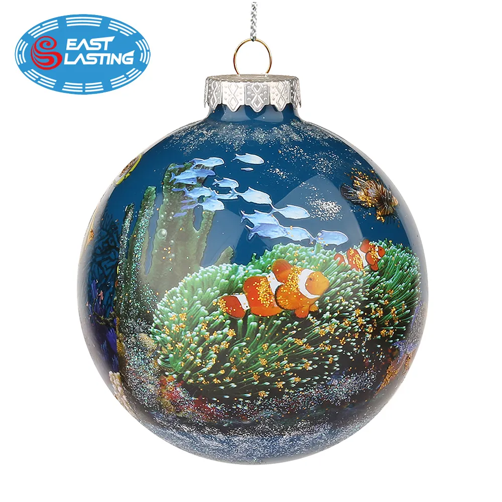 Dipinto a mano all'interno della pittura pallina di vetro decorazione natalizia ornamenti palla