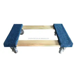 wooden moving dolly with carpet end 4" Calson caster