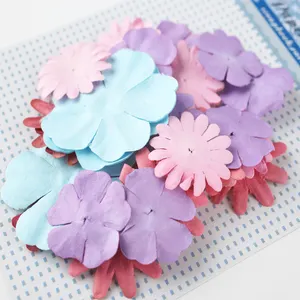 DIY scrapbook mixed colorful artificial handicrafts mulberry paper flowers petals