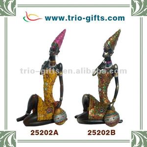 Sculpture africaine en résine de style folklorique - Décoration d'intérieur Marque <span class=keywords><strong>TRIO</strong></span> - Product Image 2