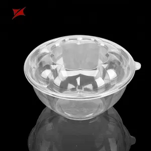 XIEFA Clear folded round recyclable food salad bowl