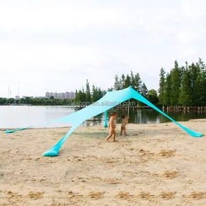 Barraca de praia portátil para lazer e férias com saco de areia, novo guarda-sol para as férias, novidade de 2024