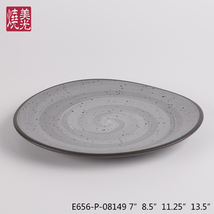 Casuale di ceramica che serve piatto e piatto stampata a <span class=keywords><strong>mano</strong></span> <span class=keywords><strong>sotto</strong></span> glaze gres stoviglie e set di stoviglie - Product Image 6