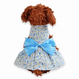 Großhandel Qualität Baumwolle Haustier Kleidung günstigen Preis schöne Hunde kleid Bogen Knoten Sommer Welpen Katze Hund Kleidung Rock - Product Image 4