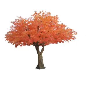 Árbol de Hojas de arce rojo artificial, decoración china, venta al por mayor, hacer árboles artificiales