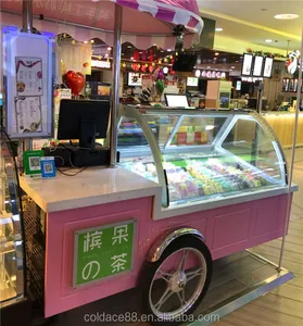 Electric popsicle ice cream van freezer with customized exteriors