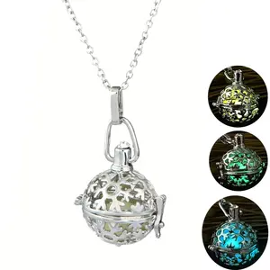 glowing ball locket pendant necklace glow in the dark necklace