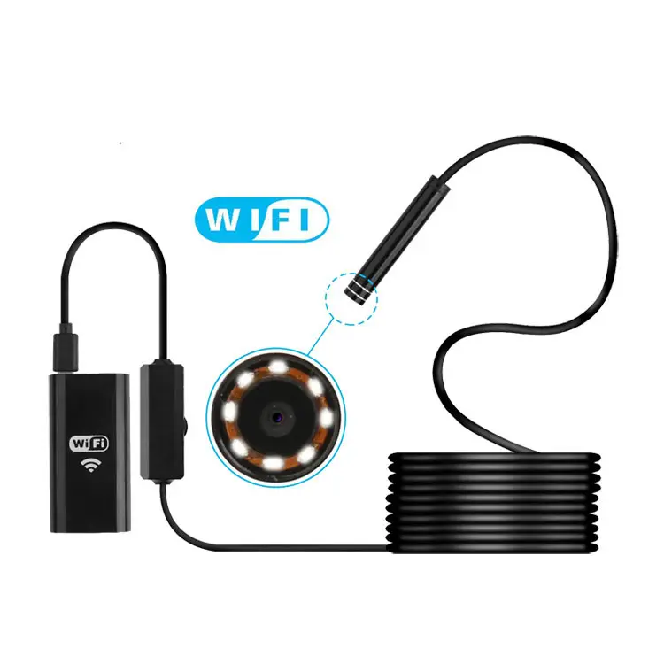 2mp waterdichte ip67 kleine wifi draadloze mini usb endoscoop infrarood snake tube wifi endoscoop camera met 5 m kabel BS-GD33W