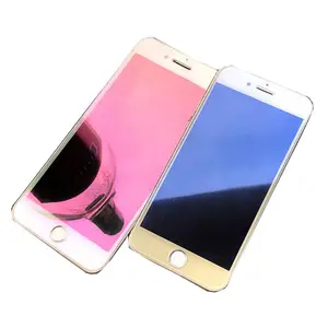 חם מראה אפקט צבע מסך מגן עבור iPhone 7, עבור iphone 7 מראה electroplated מזג זכוכית מסך מגן