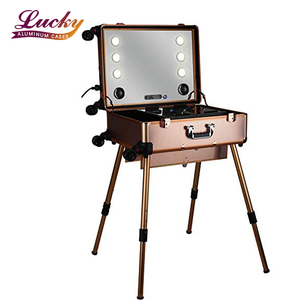 Tavolo da Trucco <span class=keywords><strong>Professionale</strong></span> per Artisti, Valigia Portatile di Alta Qualità con Luci LED per Studio e Viaggio - Product Image 1