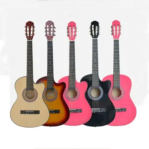 Colorful cutway 38 inch basswood student acoustic guitar wholesale China