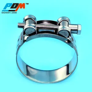 S.S 304 T Bolt Worm Gear Clamp Hose Clamp 20mm Bandwidth Steel Stainless Metal Hose Clamp