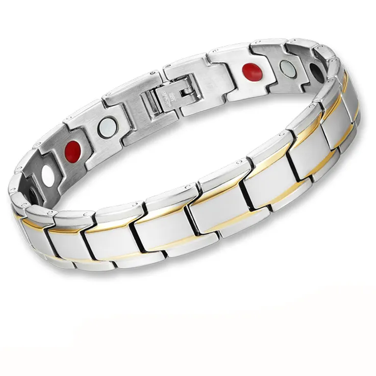 Modo en atacado joias da moda personalizada pulseira magnética homens em aço inoxidável pulseira para homens