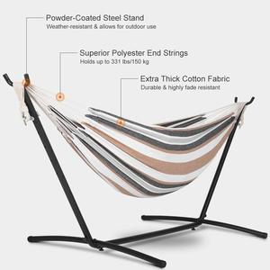 WOQI <span class=keywords><strong>Hamac</strong></span> double ultraléger Chaise d'extérieur pour 2 personnes avec support en acier Design peu encombrant - Product Image 2