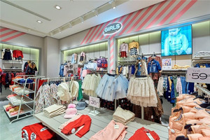 Modern Fashion Children Shop <strong>Window</strong> Display Table <strong>Shelves</strong> Interior Layout Decoration Customized Kids Clothes Shop Design - Product Image 5
