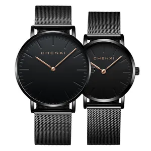 Montre de Couple à la mode pour hommes, une paire de montre tendance à ceinture en acier, montre étanche à Quartz, collection coréenne