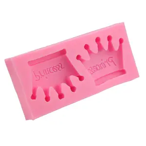 amazon hot selling 2 Large Princess Crown Mold 3d silicone cake decorating molds