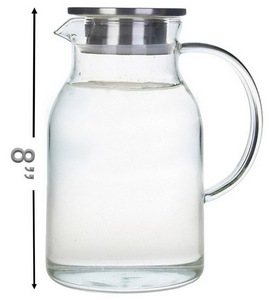 Tốt nhất bán 1.8L Máy ép trái cây Thủy Tinh nồi chịu nhiệt Glass Pitcher với nắp không gỉ chanh nước mát Jug với xử lý bán số lượng lớn - Product Image 6