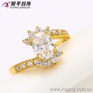 12818 xuping al por mayor de moda chapado en oro de aleación de latón boda anillo de diamante joyas - Product Image 4
