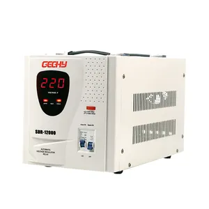 Regulador de voltagem elétrica 12kva, regulador de tensão ac automático monofásico/doméstico, estabilizador de tensão elétrica, 220v