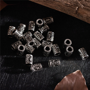 BC0044 Trade assurance-cuentas vintage vikingas, abalorios nórdicos paganos con letras antiguas, cuentas DIY, joyería religiosa - Product Image 4