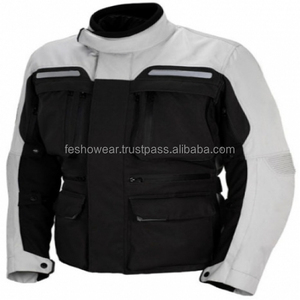 Veste de course en textile noir chaud pour moto et auto Conception de moto grise Caractéristiques coupe-vent et grande taille - Product Image 1