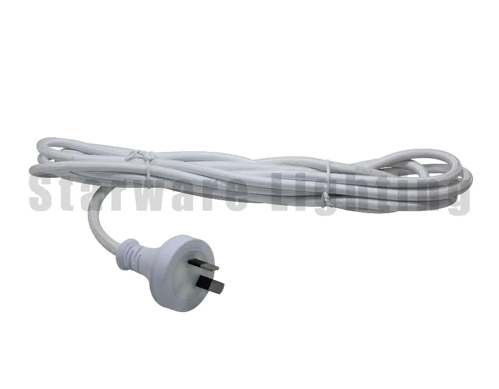 AU standard power cord with SAA approval Australian plug with extension cable textile braided wire