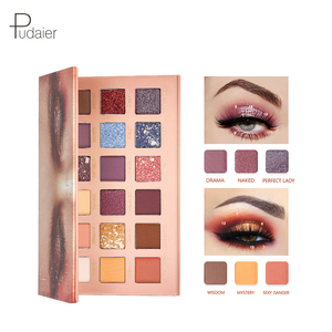 Palette d'ombres à paupières Pudaier-Matte Shimmer 18 couleurs-Hautement pigmentées-Ombres à paupières cosmétiques naturelles chaudes professionnelles