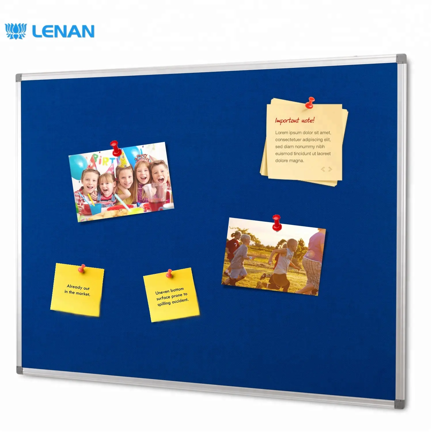 Wholesale aluminum frame felt bulletin board wall mounted cork notice board decoration blue message fabric pin board