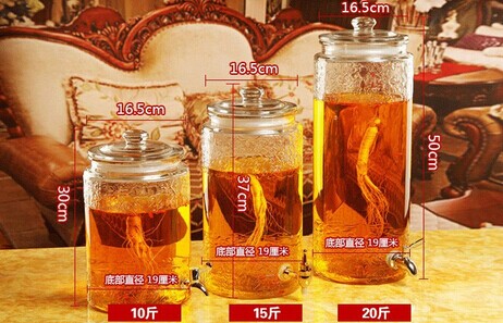 Wine beverage glass jar juice dispenser with glass lid and stainless steel faucet