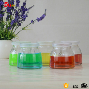 Contenedor de alimentos huevo pudding botella chatarra de vidrio con tapa de plástico - Product Image 1