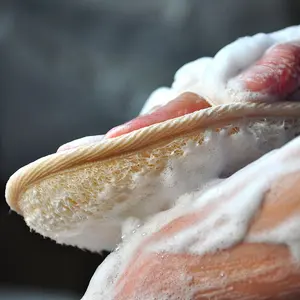 Tampon de bain éponge à récurer, Loofah, nouveau, 2019