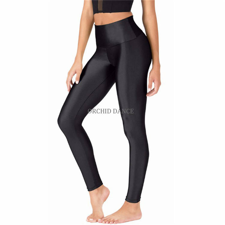 Wholesale Shiny Spandex High Waist Custom Women Fitness Leggings